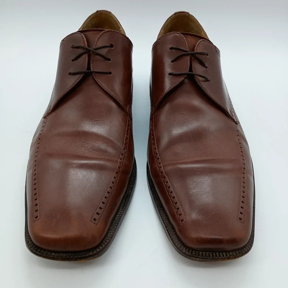 Mezlan Davinci 620 Brown Leather Square‎ Toe Oxford Dress Shoes Mens 15 M Spain